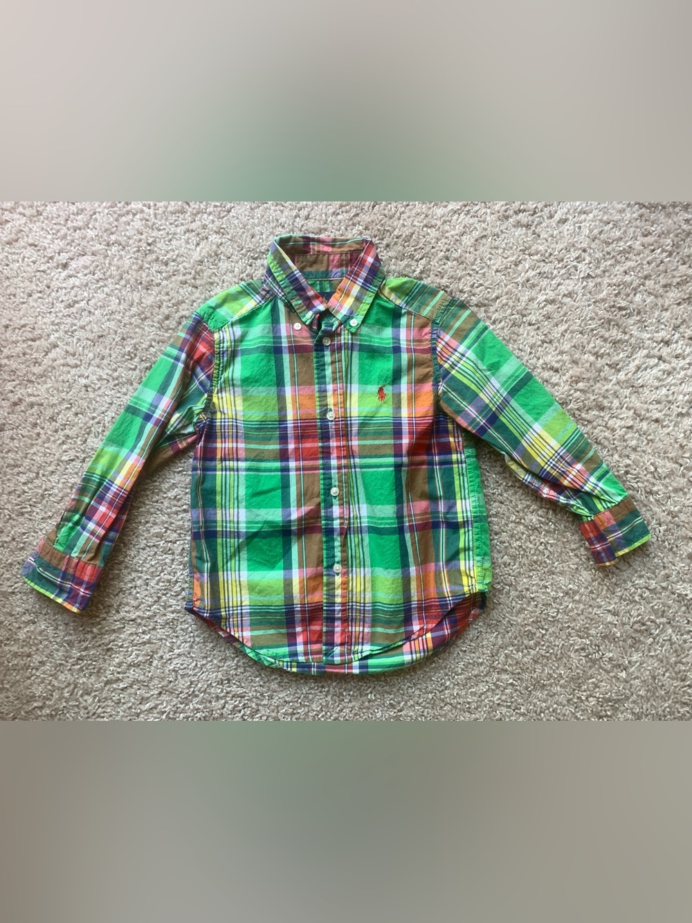 NWOT Polo Ralph Lauren Toddler Little Boys Plaid Cotton Oxford Shirt 3T